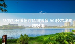 华为打开微信跳转到抖音 2024技术攻略!超好用