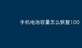 手机电池容量怎么恢复100智能手机可以换电池吗「手机电池容量怎么恢复100」