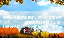 王坚：谷歌害怕我们，云OS的竞争对手只有一个——谷歌大黄蜂手机「王坚：谷歌害怕我们，云OS的竞争对手只有一个——谷歌」