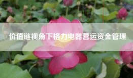 价值链视角下格力电器营运资金管理