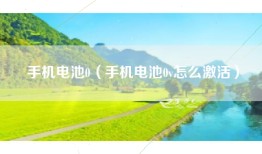 手机电池0（手机电池0v怎么激活）