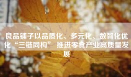 良品铺子以品质化、多元化、数智化优化“三链同构” 推进零食产业高质量发展