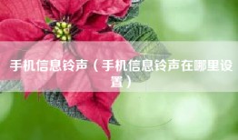 手机信息铃声（手机信息铃声在哪里设置）