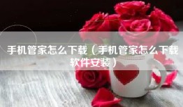 手机管家怎么下载（手机管家怎么下载软件安装）