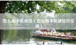 怎么用手机微信（怎么用手机微信开空调）