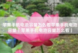 苹果手机电池容量怎么看苹果手机电池容量「苹果手机电池容量怎么看」