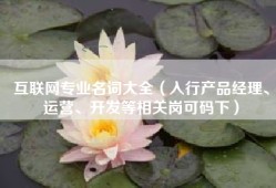 互联网专业名词大全（入行产品经理、运营、开发等相关岗可码下）