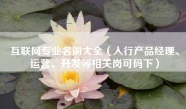 互联网专业名词大全（入行产品经理、运营、开发等相关岗可码下）