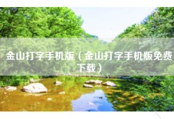 金山打字手机版（金山打字手机版免费下载）
