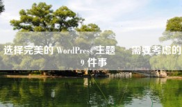 选择完美的 WordPress 主题 – 需要考虑的 9 件事