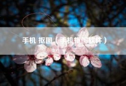 手机 抠图（手机抠图软件）