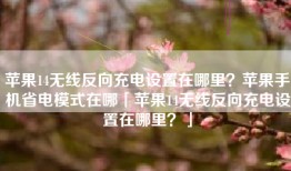 苹果14无线反向充电设置在哪里？苹果手机省电模式在哪「苹果14无线反向充电设置在哪里？」