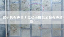 晃手机有声音（晃动手机怎么会有声音啊）