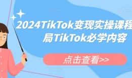2024TikTok变现实操课入局TikTok必学内容