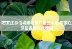 石家庄微信视频号推广运营中心,石家庄微信视频号代理商