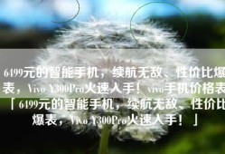 6499元的智能手机，续航无敌、性价比爆表，Vivo Y300Pro火速入手！vivo手机价格表「6499元的智能手机，续航无敌、性价比爆表，Vivo Y300Pro火速入手！」