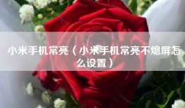 小米手机常亮（小米手机常亮不熄屏怎么设置）
