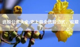 选股公式大全(史上最全选股公式，收藏了)