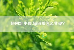 短网址生成-短链接怎么实现？
