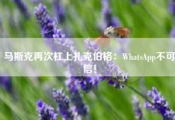 马斯克再次杠上扎克伯格：WhatsApp不可信！