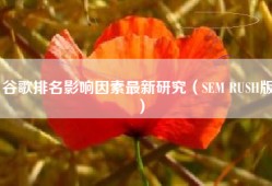 谷歌排名影响因素最新研究（SEM RUSH版）