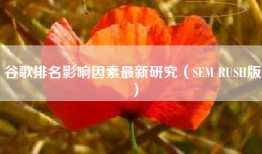 谷歌排名影响因素最新研究（SEM RUSH版）