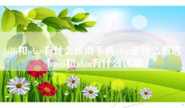 wifi和wlan有什么区别手机wlan是什么意思「wifi和wlan有什么区别」