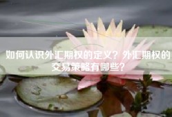 如何认识外汇期权的定义？外汇期权的交易策略有哪些？