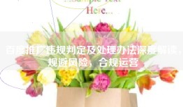 百度推广违规判定及处理办法深度解读，规避风险，合规运营
