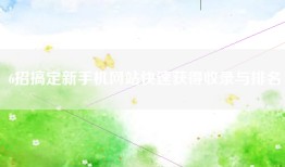 6招搞定新手机网站快速获得收录与排名