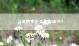 百度搜索新变化有哪些？