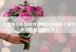 大型复印机如何双面复印出来的（复印机不能复印怎么办）
