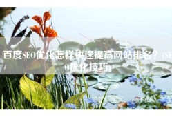 百度SEO优化怎样快速提高网站排名？(SEO优化技巧)