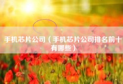 手机芯片公司（手机芯片公司排名前十有哪些）