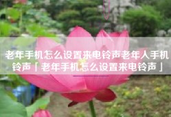 老年手机怎么设置来电铃声老年人手机铃声「老年手机怎么设置来电铃声」