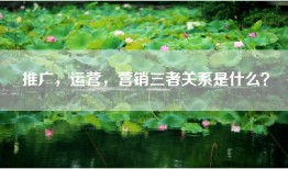 推广，运营，营销三者关系是什么？
