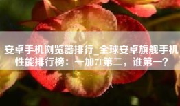 安卓手机浏览器排行_全球安卓旗舰手机性能排行榜：一加7T第二，谁第一？