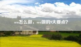 seo怎么做，seo做的9大要点？