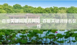 百度关键词排名网站_百度关键词排名在线