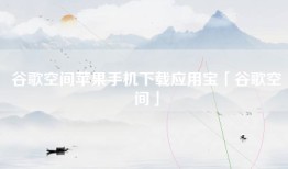 谷歌空间苹果手机下载应用宝「谷歌空间」