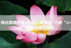 观远数据完成1亿元B+轮融资  引领“AI+BI”智能决策新实践