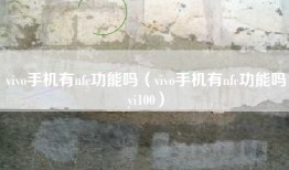 vivo手机有nfc功能吗（vivo手机有nfc功能吗yi100）