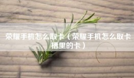 荣耀手机怎么取卡（荣耀手机怎么取卡槽里的卡）