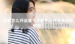 手机怎么开流量（手机怎么开流量给电脑用）