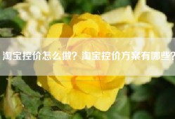 淘宝控价怎么做？淘宝控价方案有哪些？