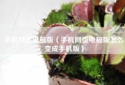 手机网页电脑版（手机网页电脑版怎么变成手机版）