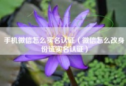手机微信怎么实名认证（微信怎么改身份证实名认证）