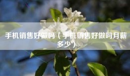 手机销售好做吗（手机销售好做吗月薪多少）