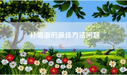 补墙面的最佳方法问题