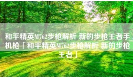 和平精英M762步枪解析 新的步枪王者手机枪「和平精英M762步枪解析 新的步枪王者」